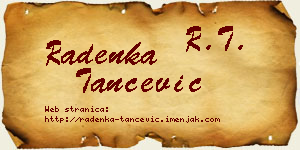 Radenka Tančević vizit kartica